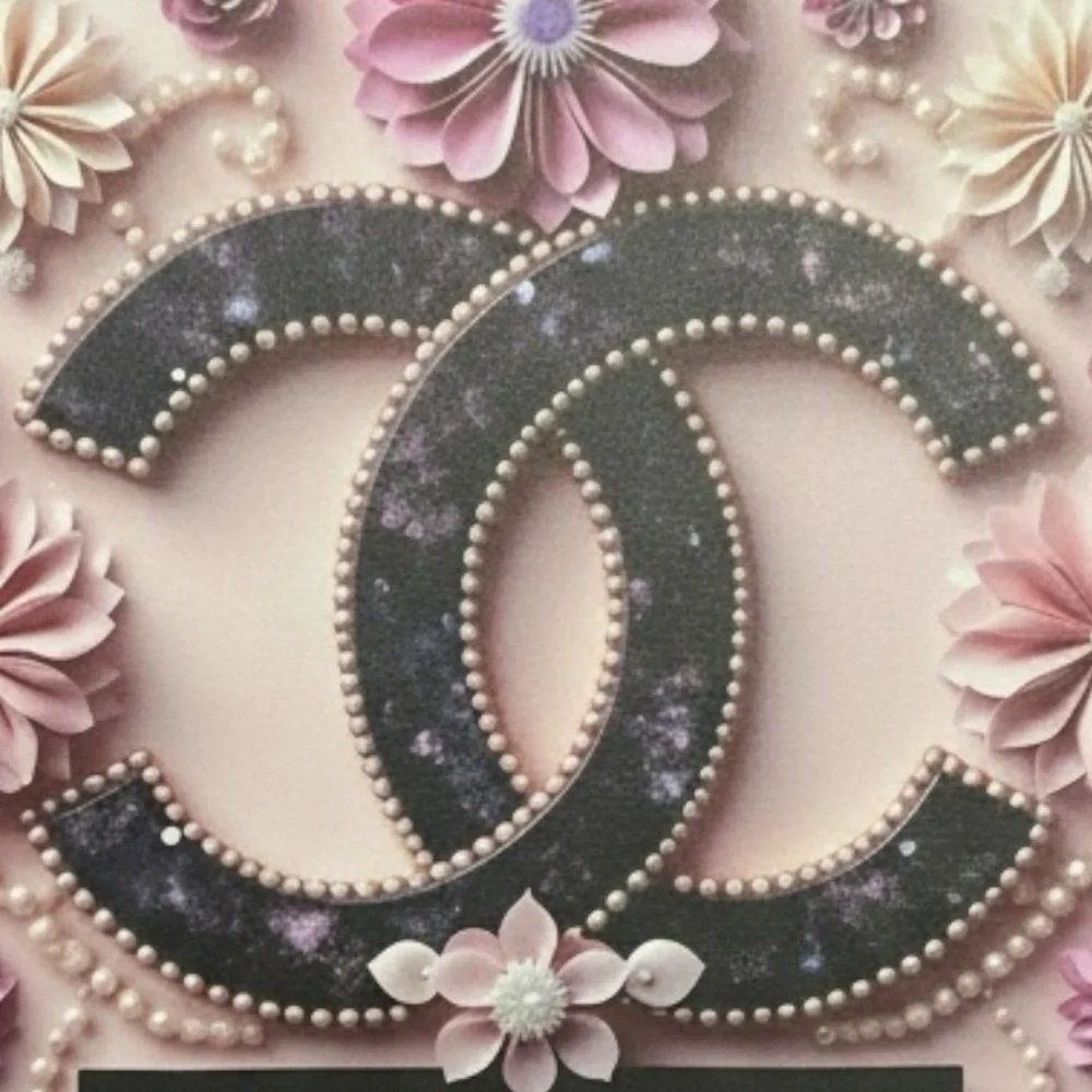 Floral CC Canvas Wall Art Pink Glam Decor